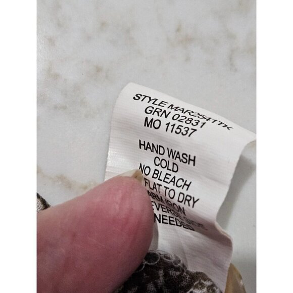 Figueroa & Flower Size XL Button Snakeskin Floral Tan Semi Sheer Blouse Western - Picture 6 of 8